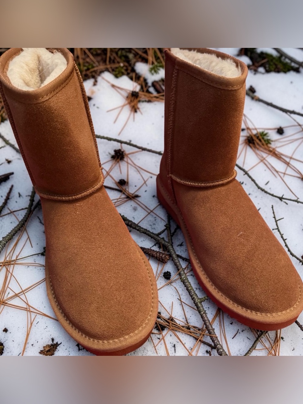Dream Pairs Women's Shorty Chestnut Mid Calf Suede Boots *9*